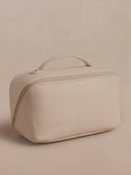Kosmetiktasche Damen – Strukturierte Reise-Make-up-Bag aus Kunstleder