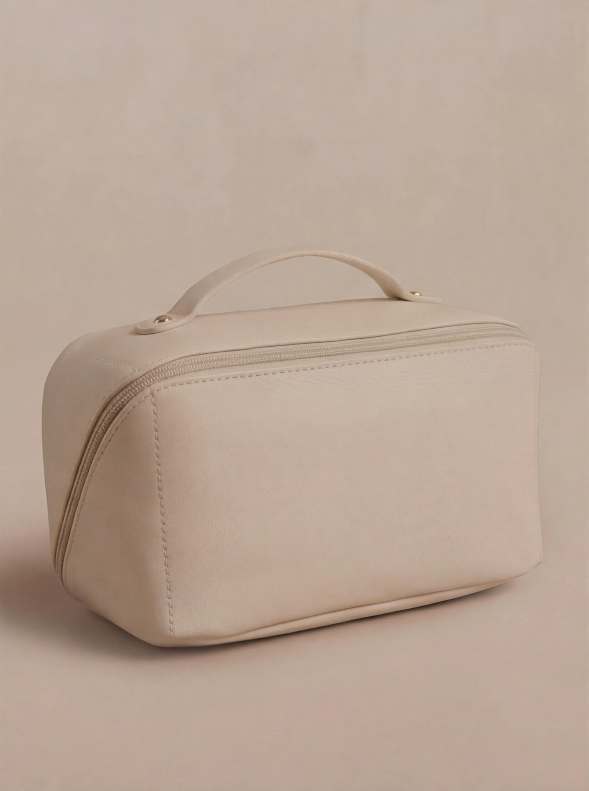 Kosmetiktasche Damen – Strukturierte Reise-Make-up-Bag aus Kunstleder