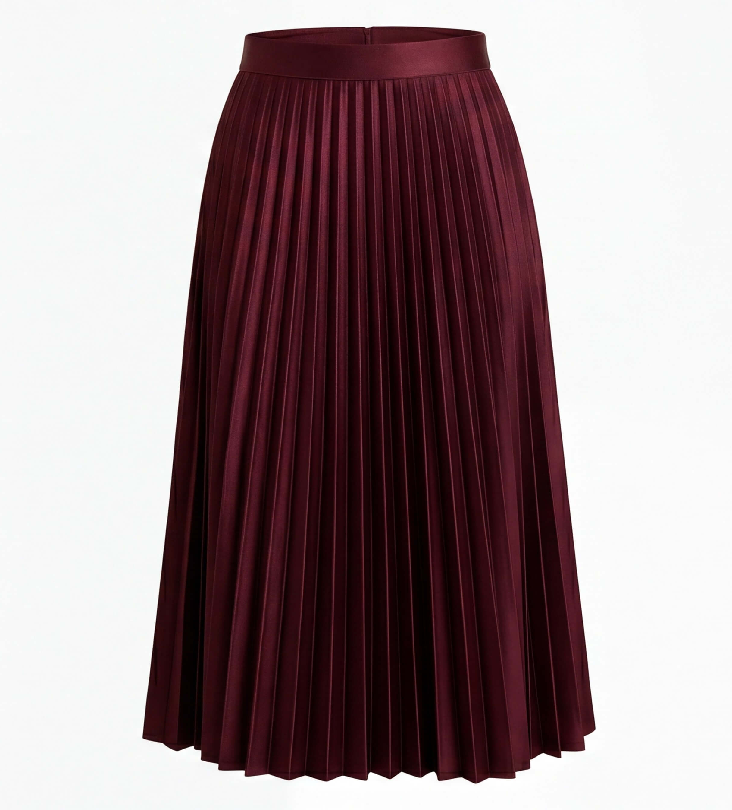 Plissierter Satin Midi-Rock für Damen