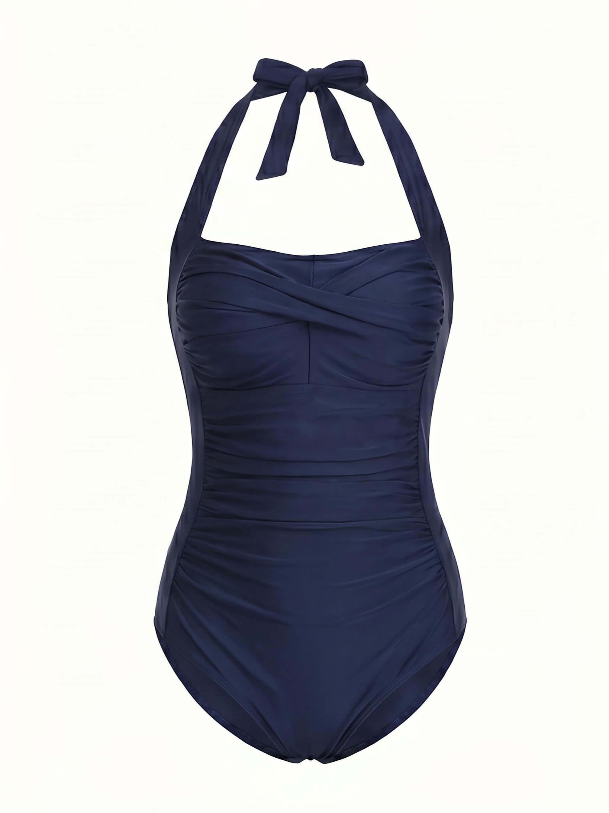 Damen-Badeanzug mit Neckholder-Ausschnitt und Raffung