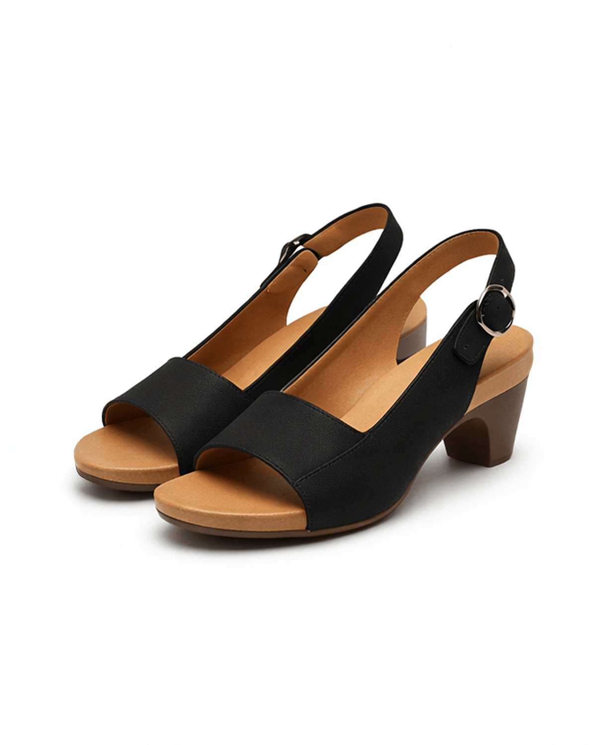 Damen Sandalen mit Blockabsatz – Minimalistisches Slingback-Design