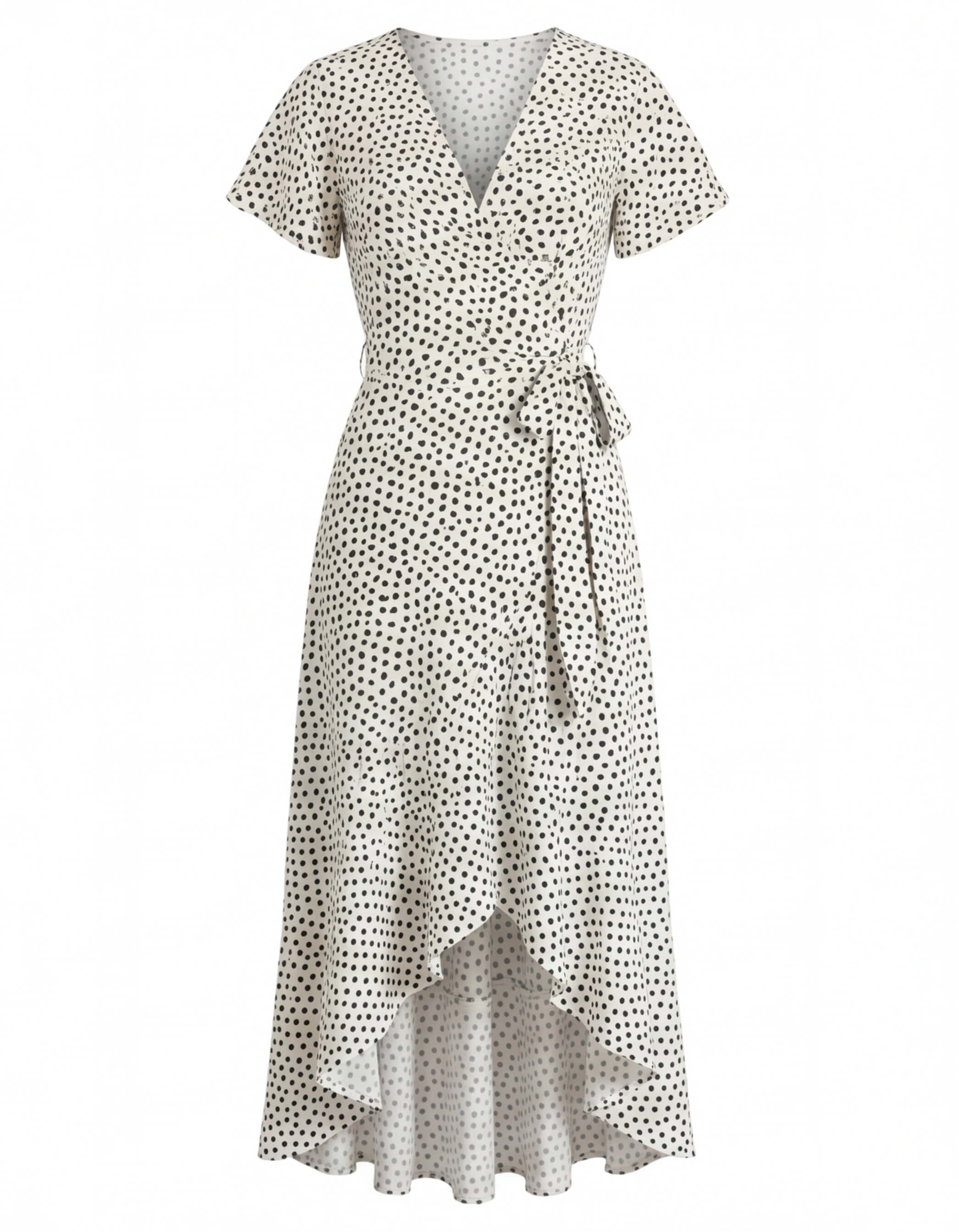 Damenkleid – Wickelkleid mit V-Ausschnitt und Asymmetrischem Sommerdesign