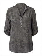 Damen Bluse mit Print und Umlegekragen