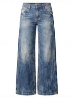 Damen Wide-Leg Jeans mit Distressed-Details