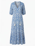 Damen Boho Maxikleid – Mit Quasten-Detail & Fließender Silhouette