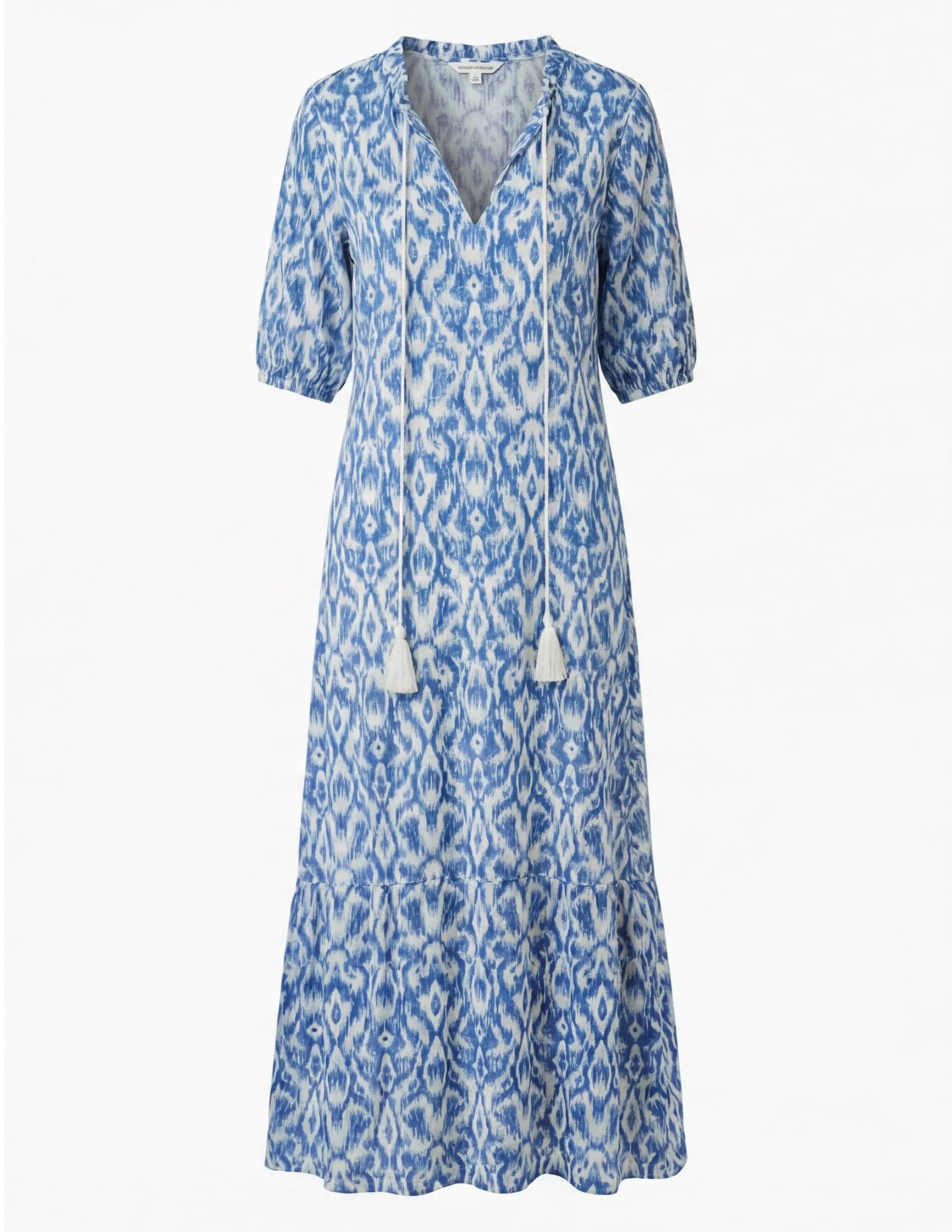 Damen Boho Maxikleid – Mit Quasten-Detail & Fließender Silhouette