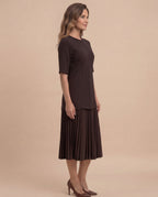 Damenkleid – Plissiertes Maxikleid mit Betonter Taille