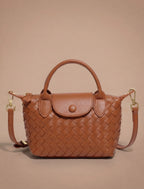 Damen Handtasche – Geflochtene Mini-Bag aus Kunstleder