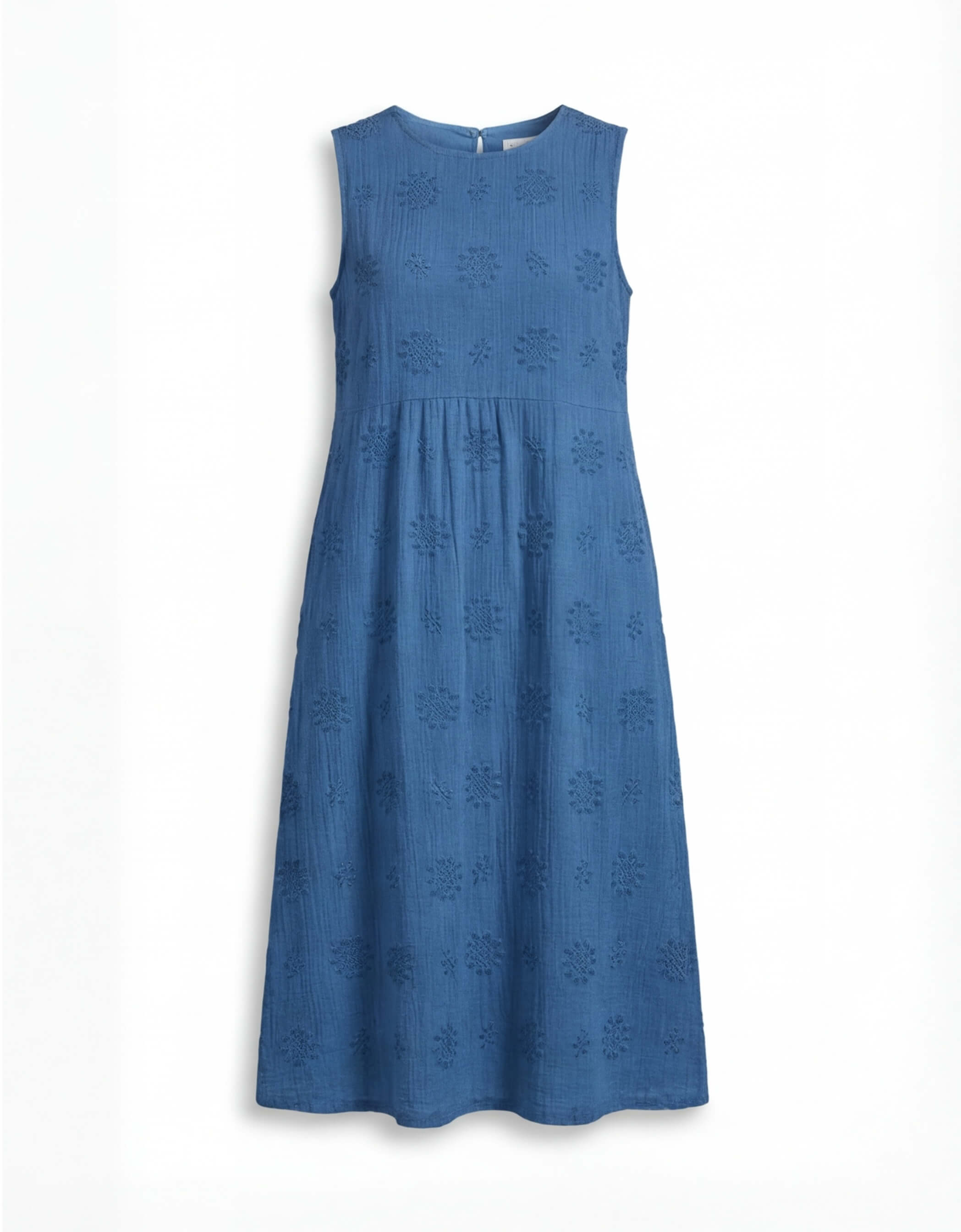 Besticktes Damen-Midikleid ohne Ärmel – Leicht & Zeitlos