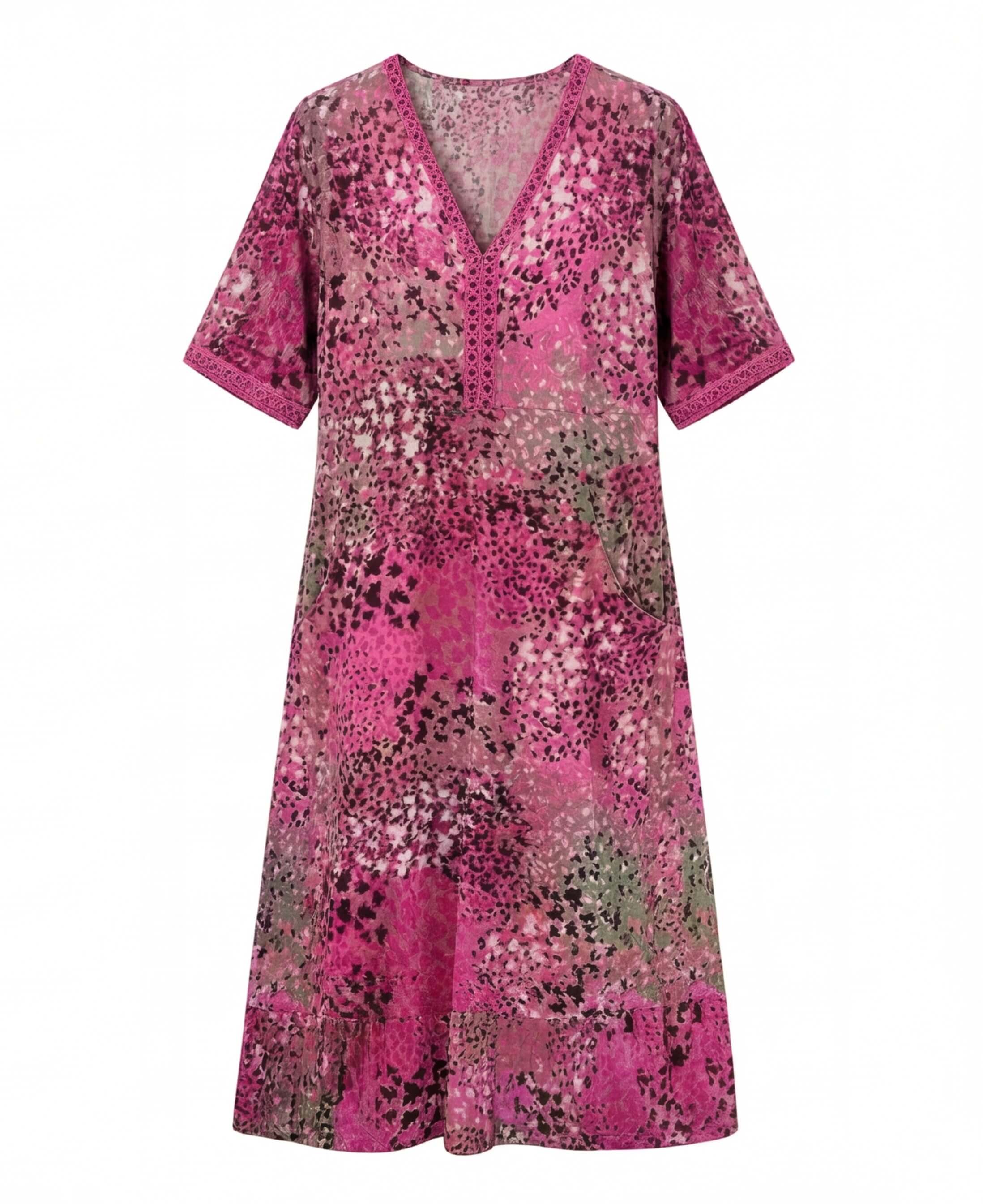 Damen Midi-Kleid mit lebendigem Print