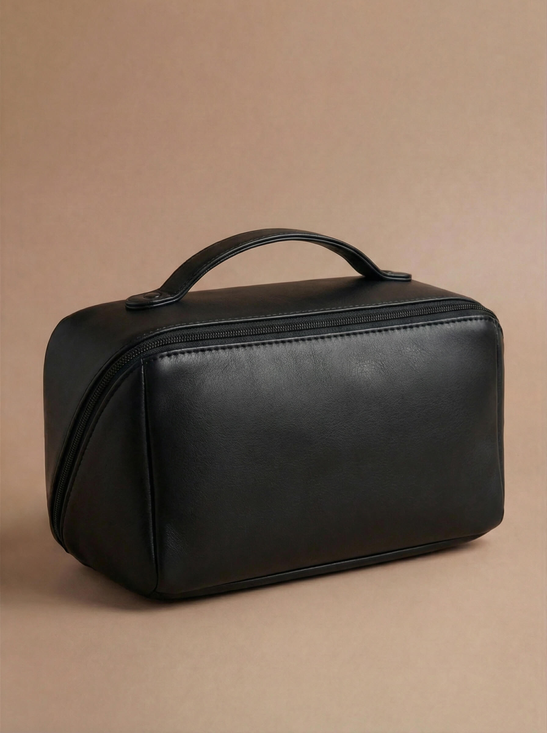 Kosmetiktasche Damen – Strukturierte Reise-Make-up-Bag aus Kunstleder