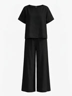 Damen-Set mit Kurzarmtop und weiter Hose