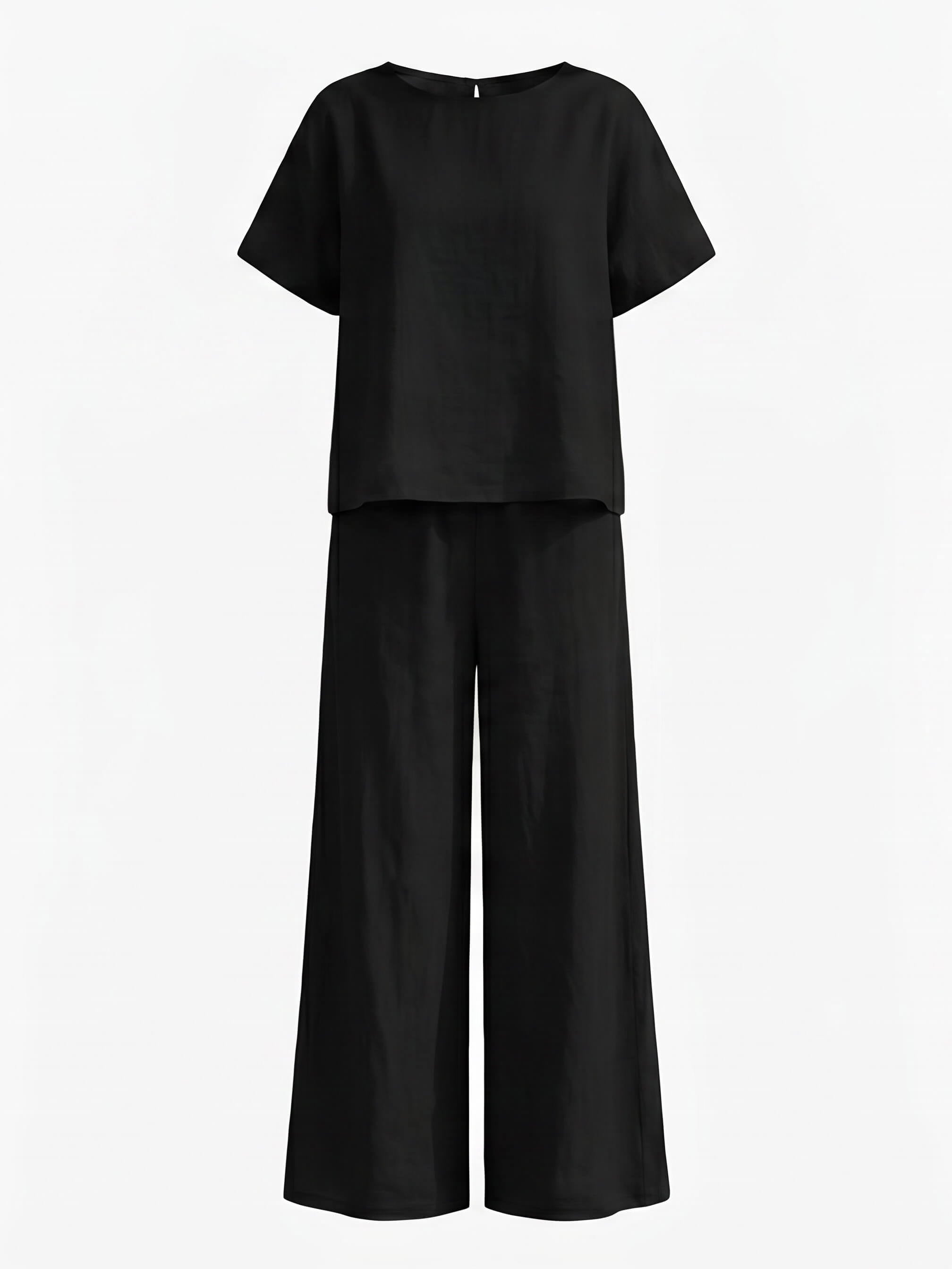 Damen-Set mit Kurzarmtop und weiter Hose