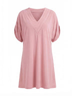 Elegantes Damenkleid mit V-Ausschnitt – Figurumschmeichelnd & Zeitlos