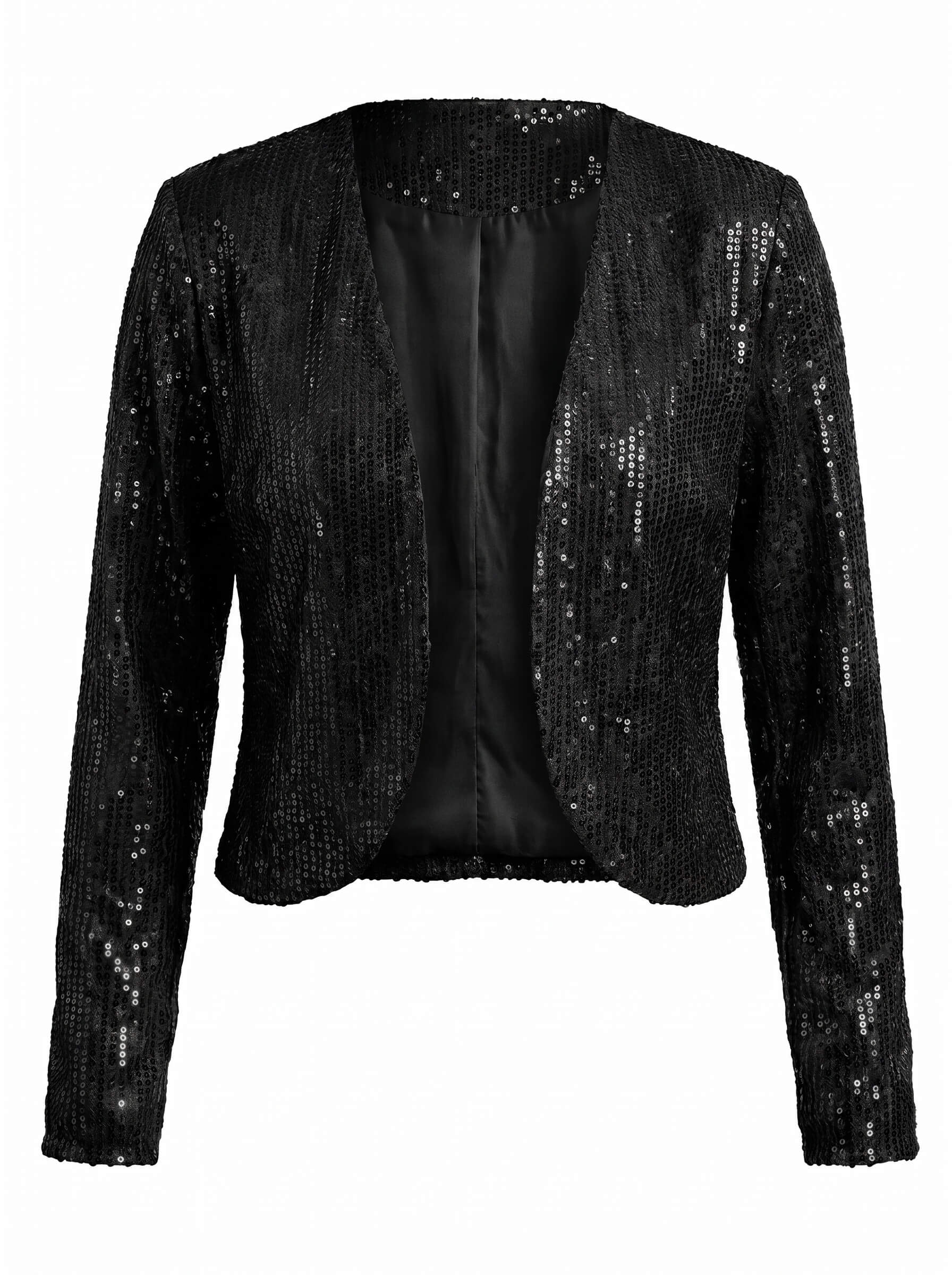 Damen Glitzer Pailletten Cardigan Jacke – Cropped Fit & Eleganter Abend-Glanz