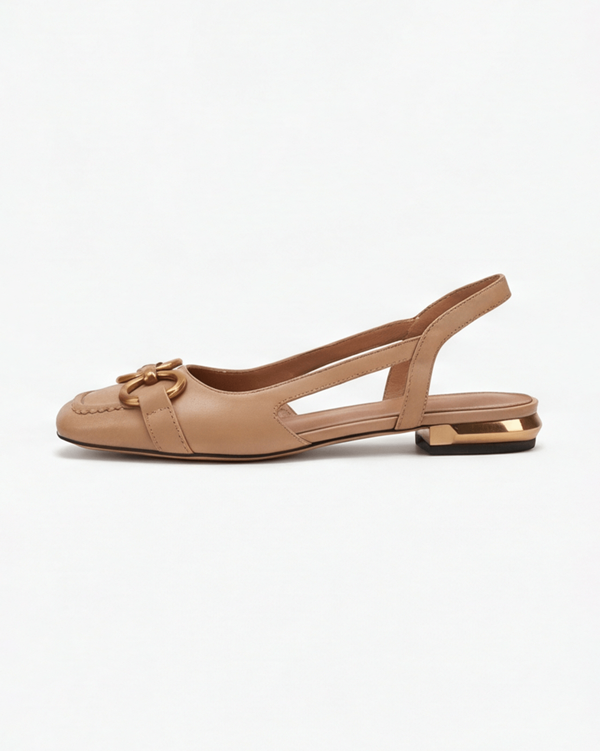 Damen Slingback-Ballerinas mit goldener Kette