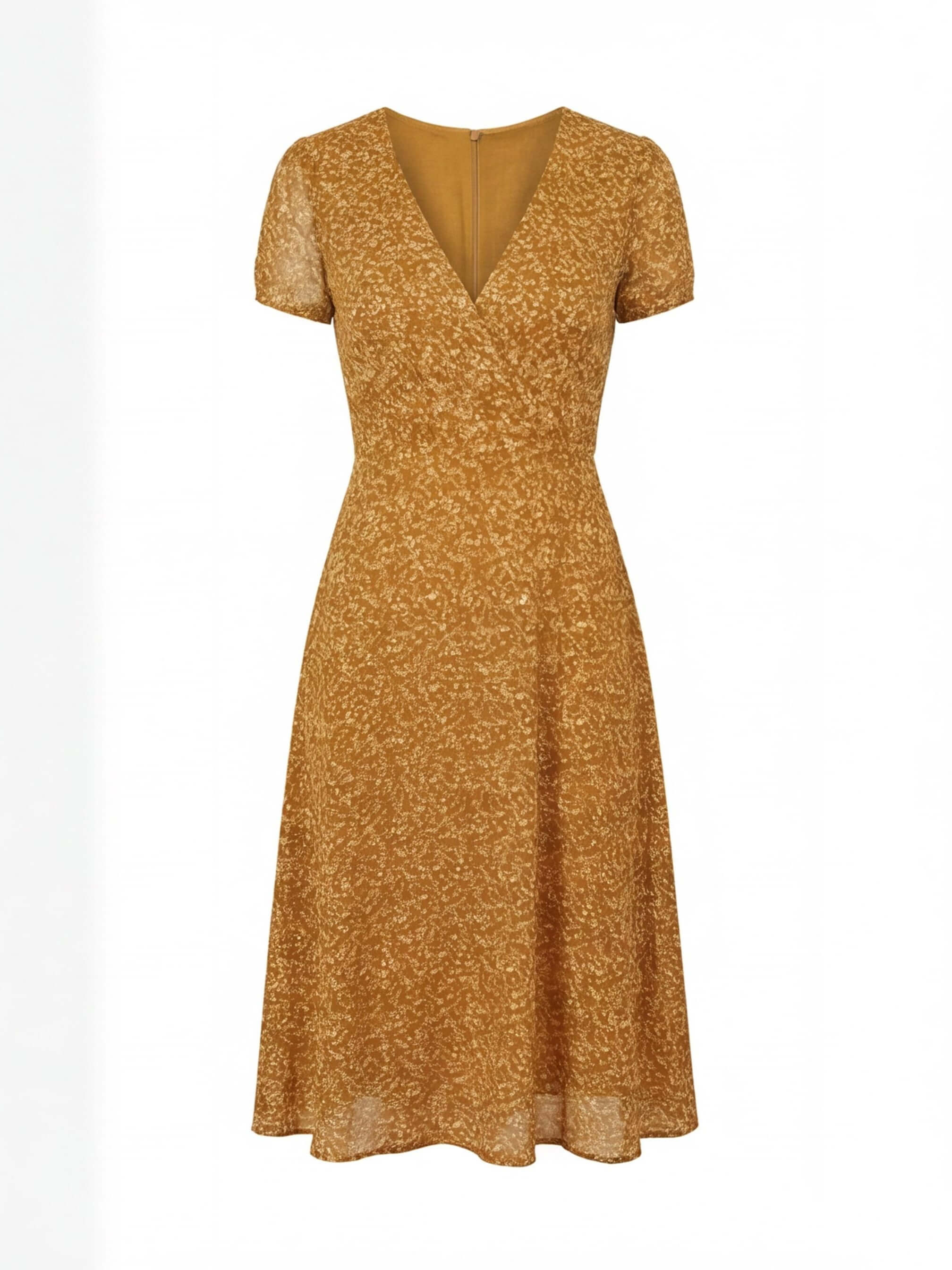 Damen A-Linien Kleid – Elegantes V-Ausschnitt Midi Kleid
