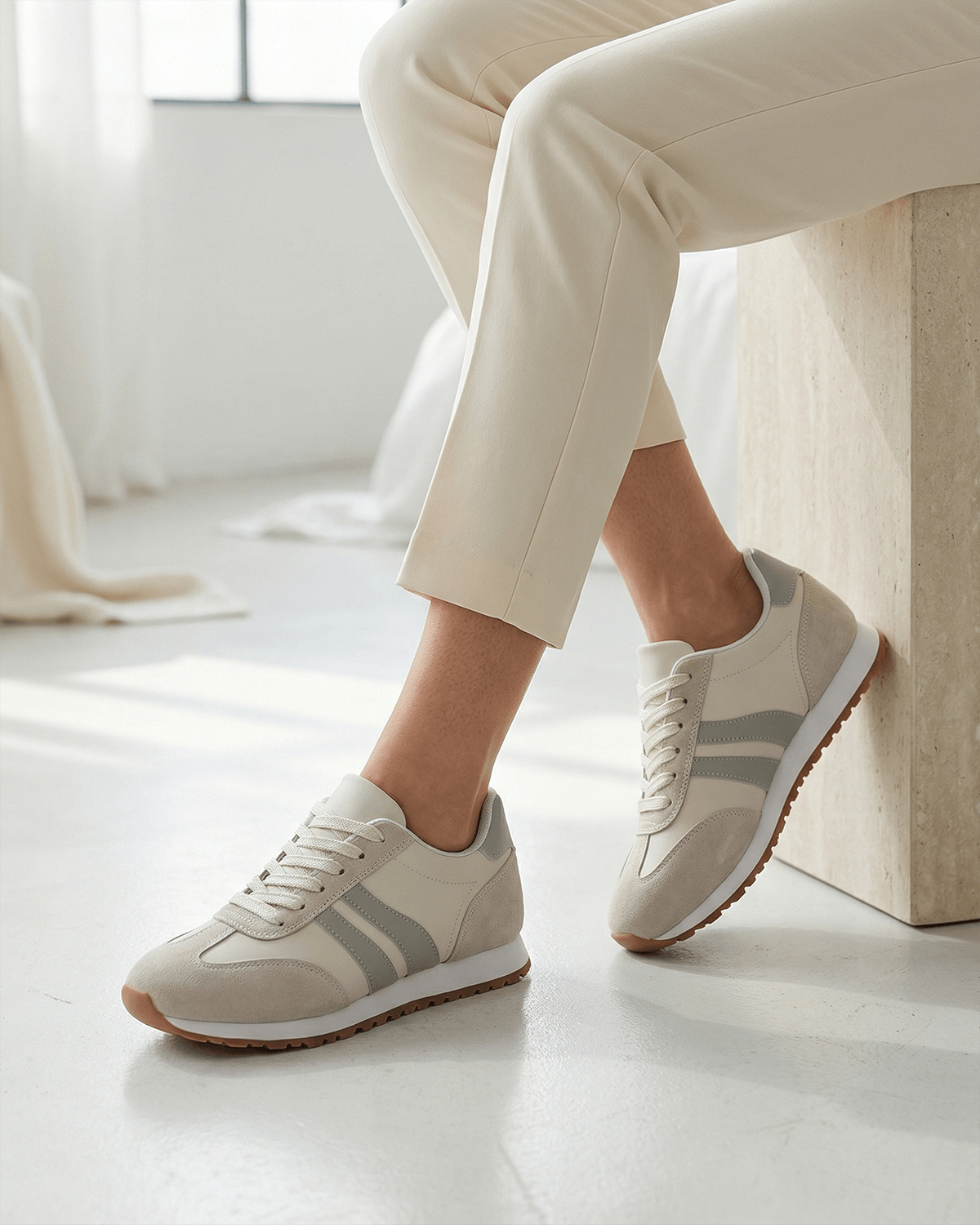 Damen Freizeit-Sneaker – Retro-Streifen-Design