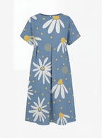 Abito Maxy da Donna con Motivo Floreale – Sciolto, Artistico e Elegante Senza Sforzo