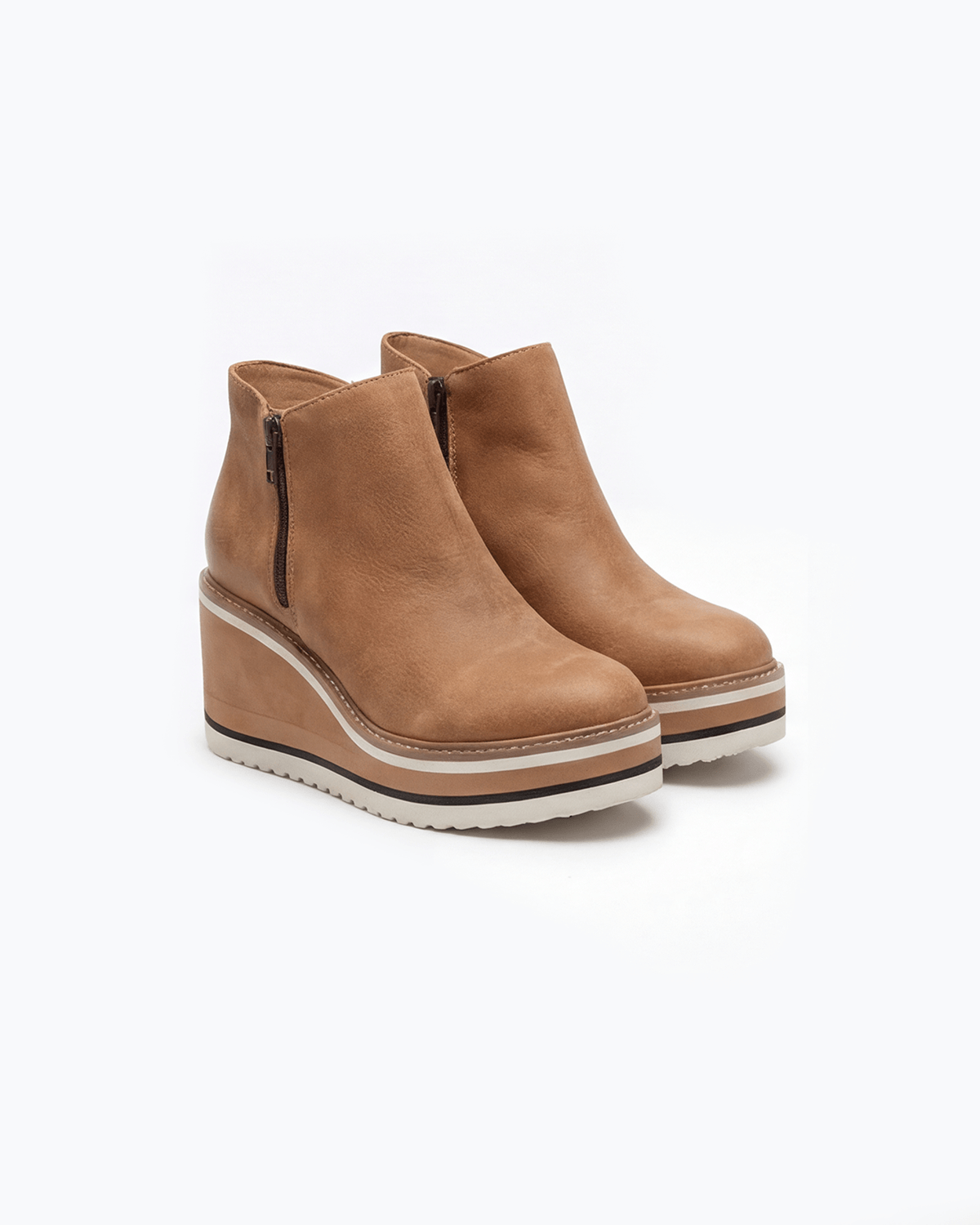Botines de plataforma para mujer: con cremallera lateral