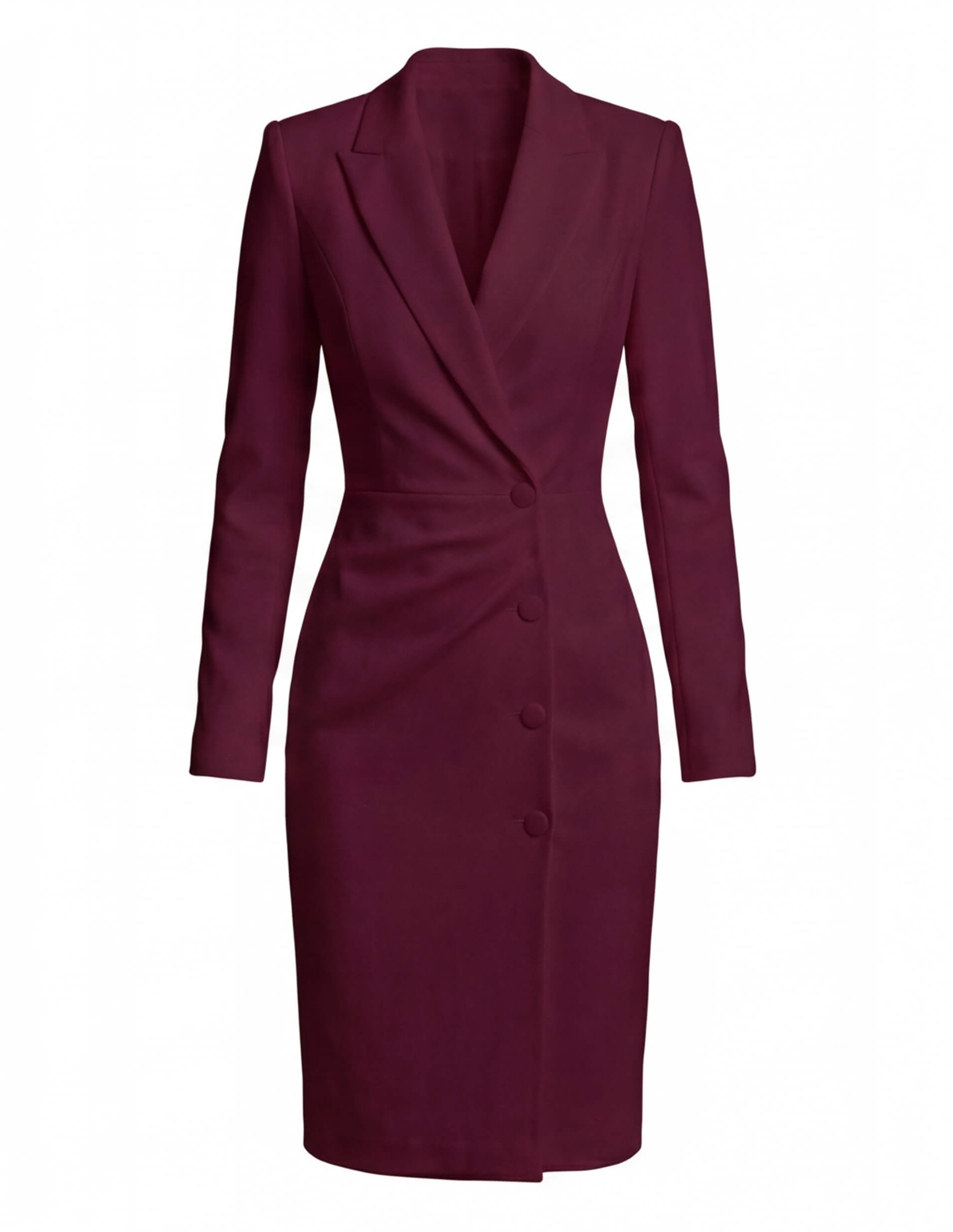 Elegantes Damenkleid mit Reverskragen – Knie-Länge