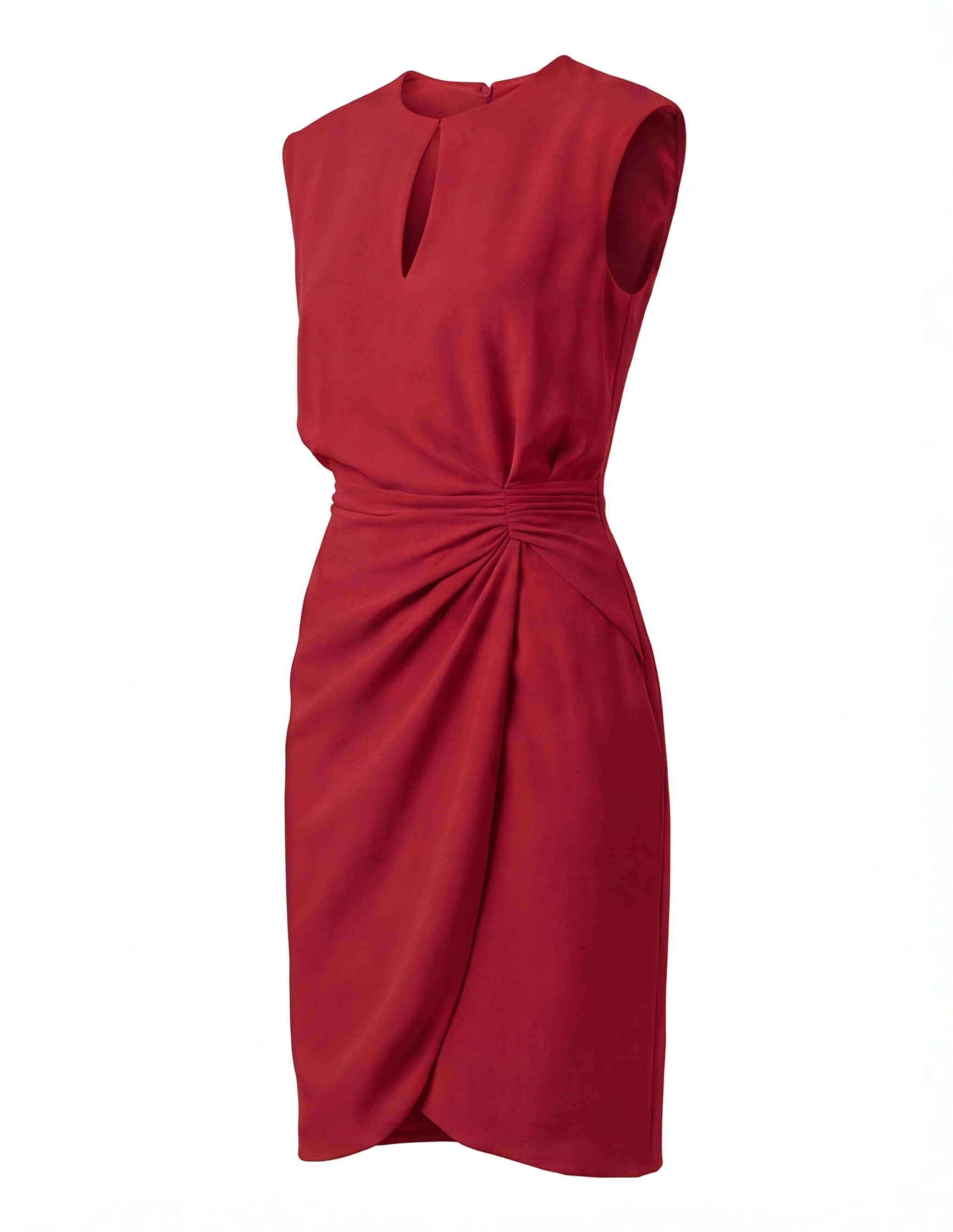 Elegantes Damen Midi-Cocktailkleid mit Keyhole-Ausschnitt