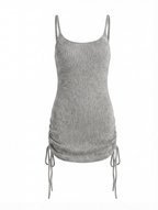 Abito Mini a Maglia da Donna – Spalline a Spaghetti e Silhouette Sottile
