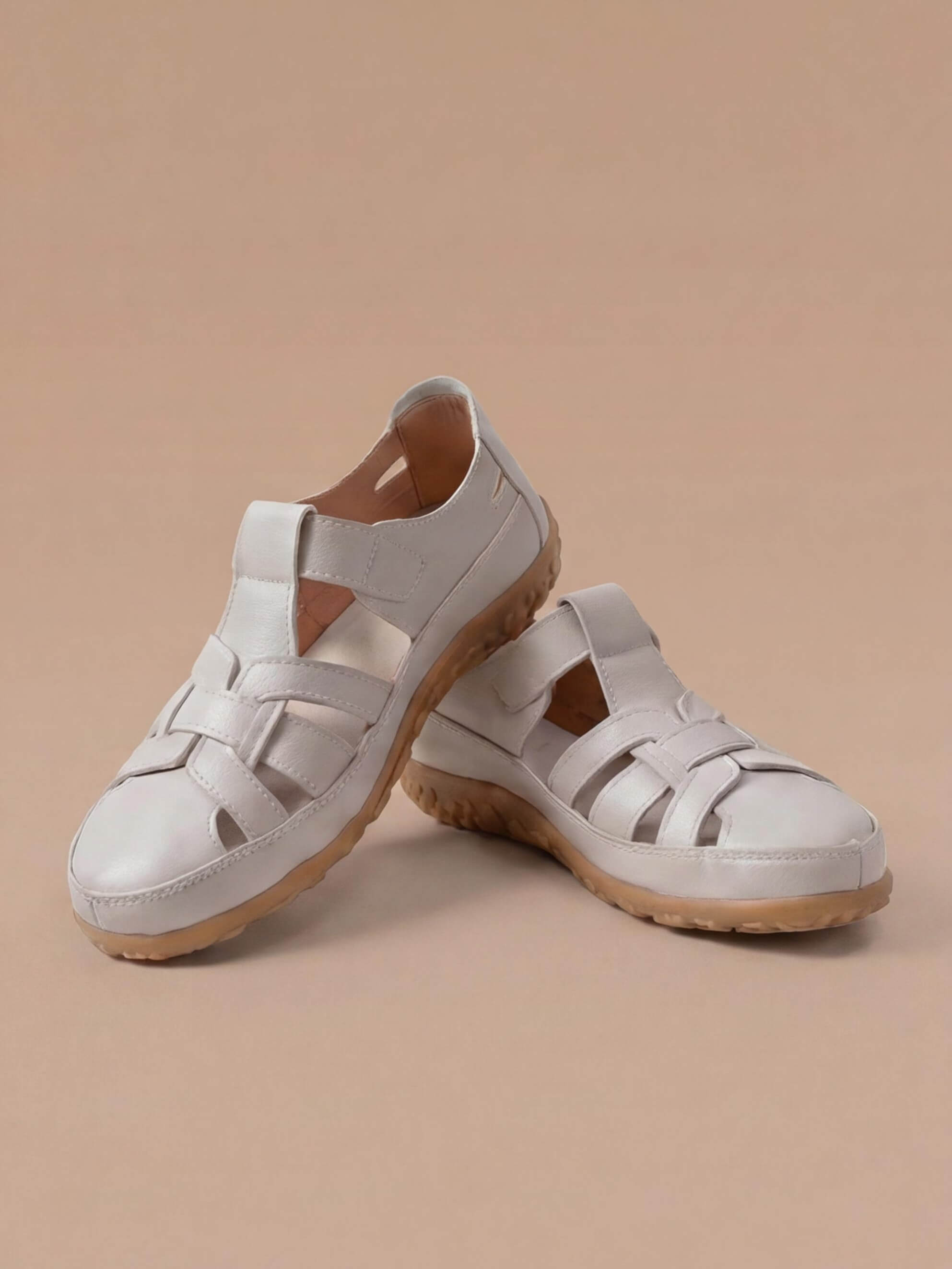 Damen Geschlossene Sandalen – Komfort Sandalen mit Verstellbaren Riemen