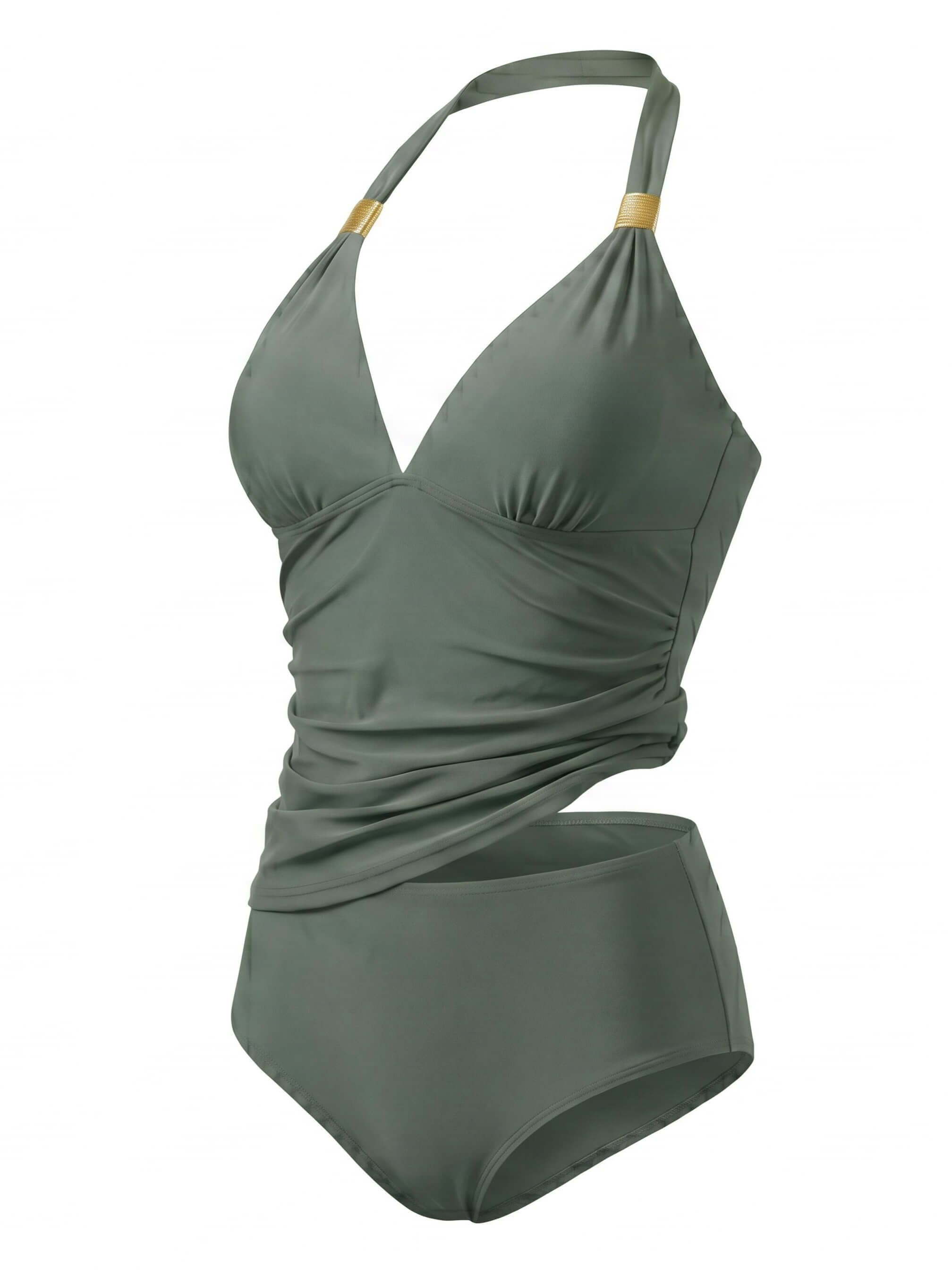 Damen-Tankini-Set mit Neckholder-Ausschnitt und High-Waist-Slip