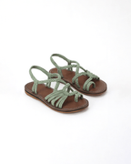 Damen Flache Sandalen – Geflochtene Riemen mit Schnürung