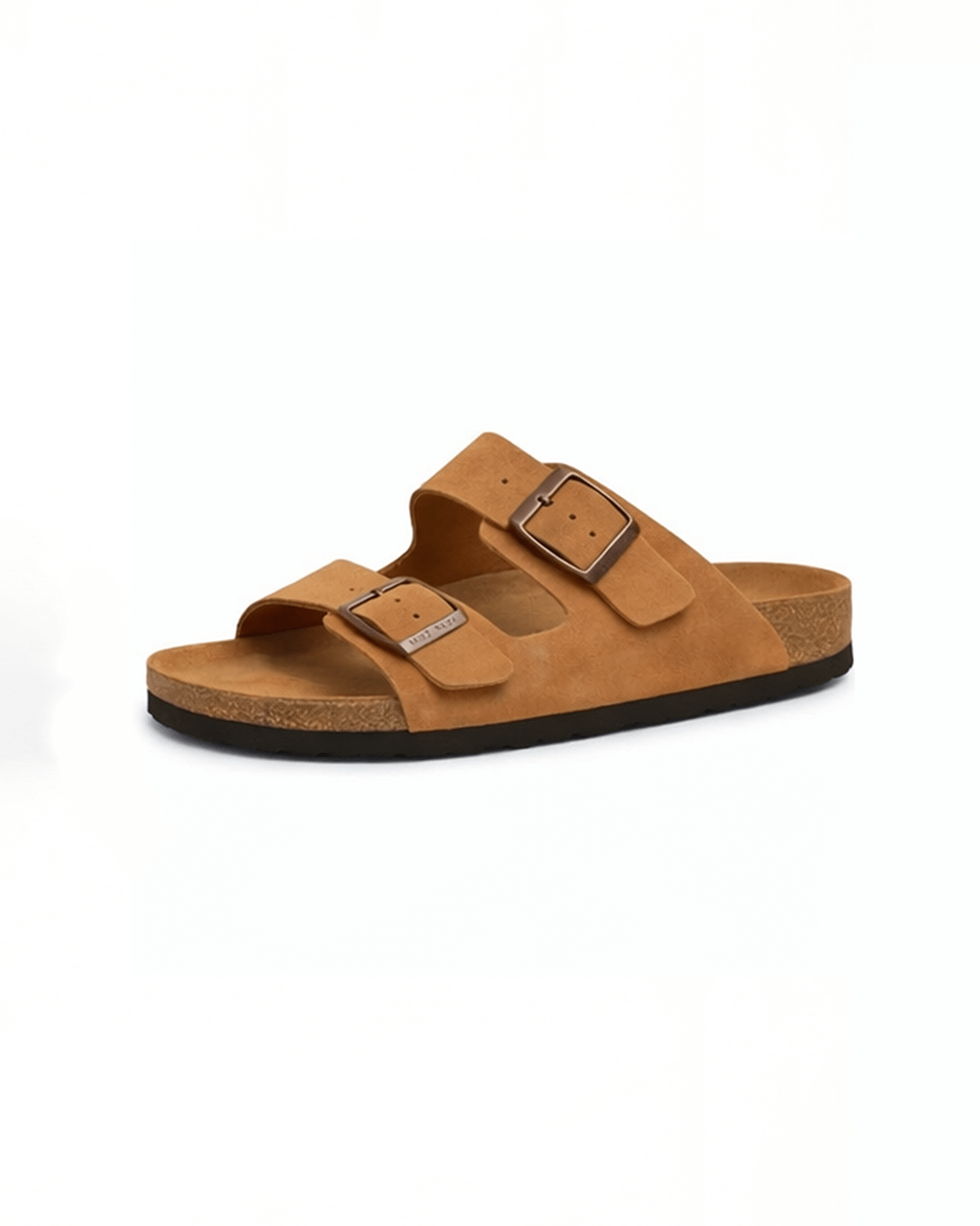 Damen Slide-Sandalen – Doppel-Schnallen mit Fußbett