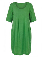 Damen-Minikleid mit Rundhalsausschnitt und Taschen