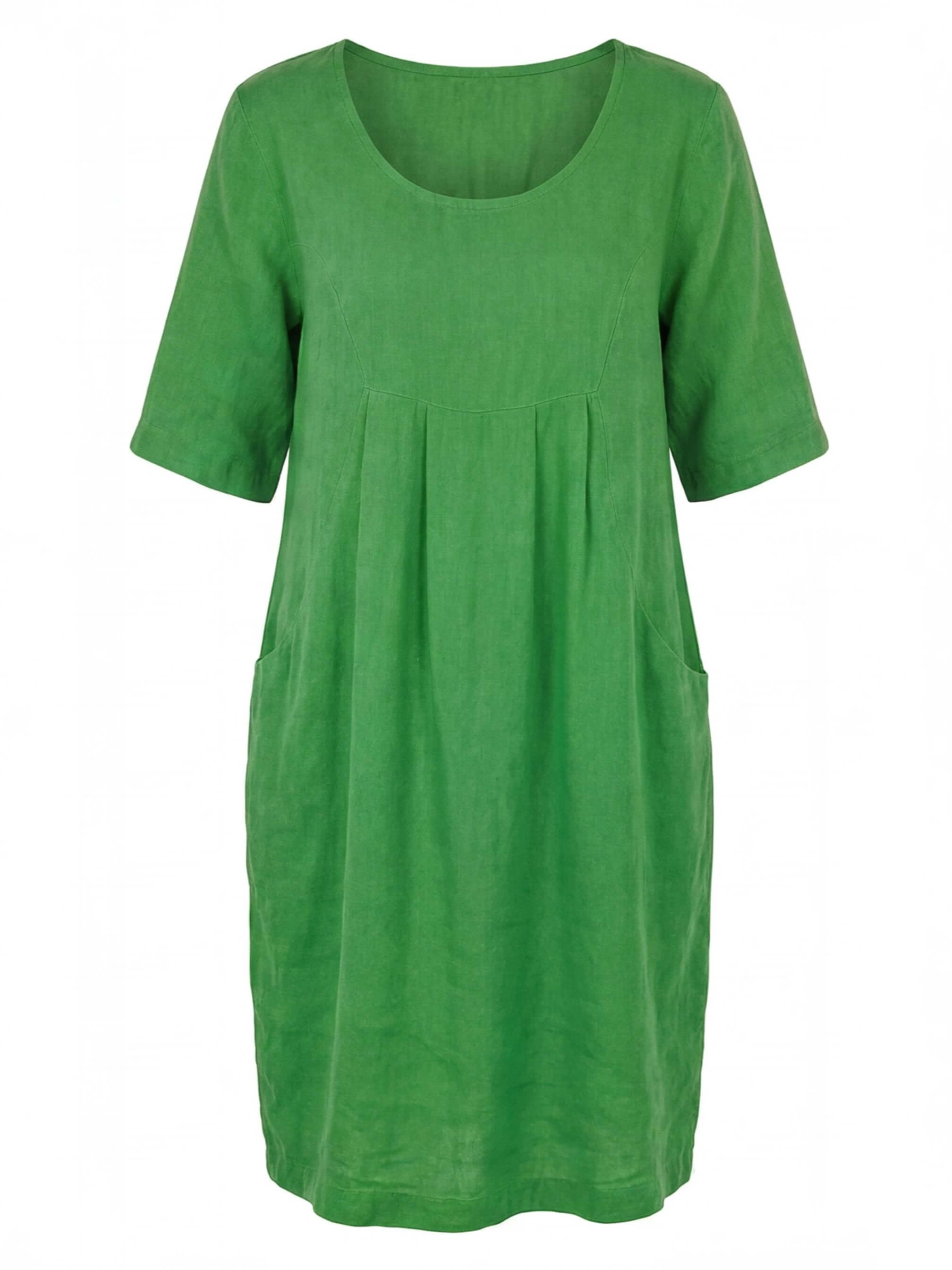 Damen-Minikleid mit Rundhalsausschnitt und Taschen