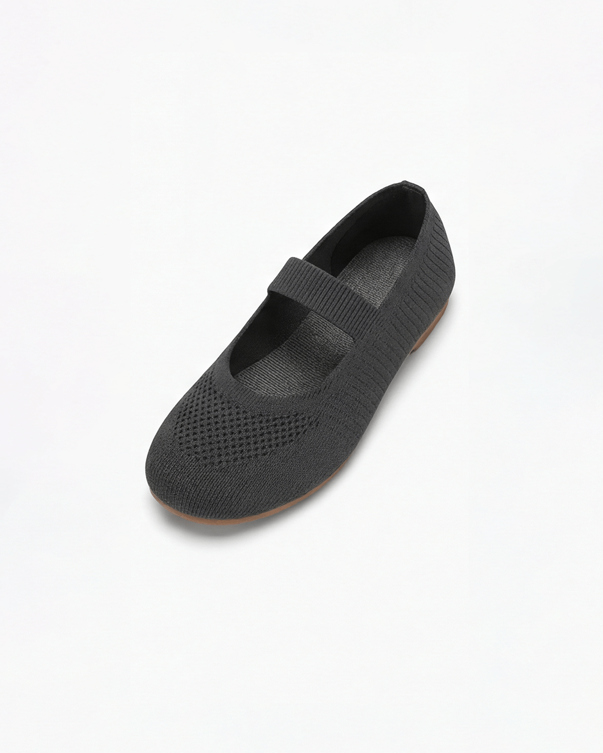 Damen Ballerinas in Strickoptik – Mary-Jane-Stil