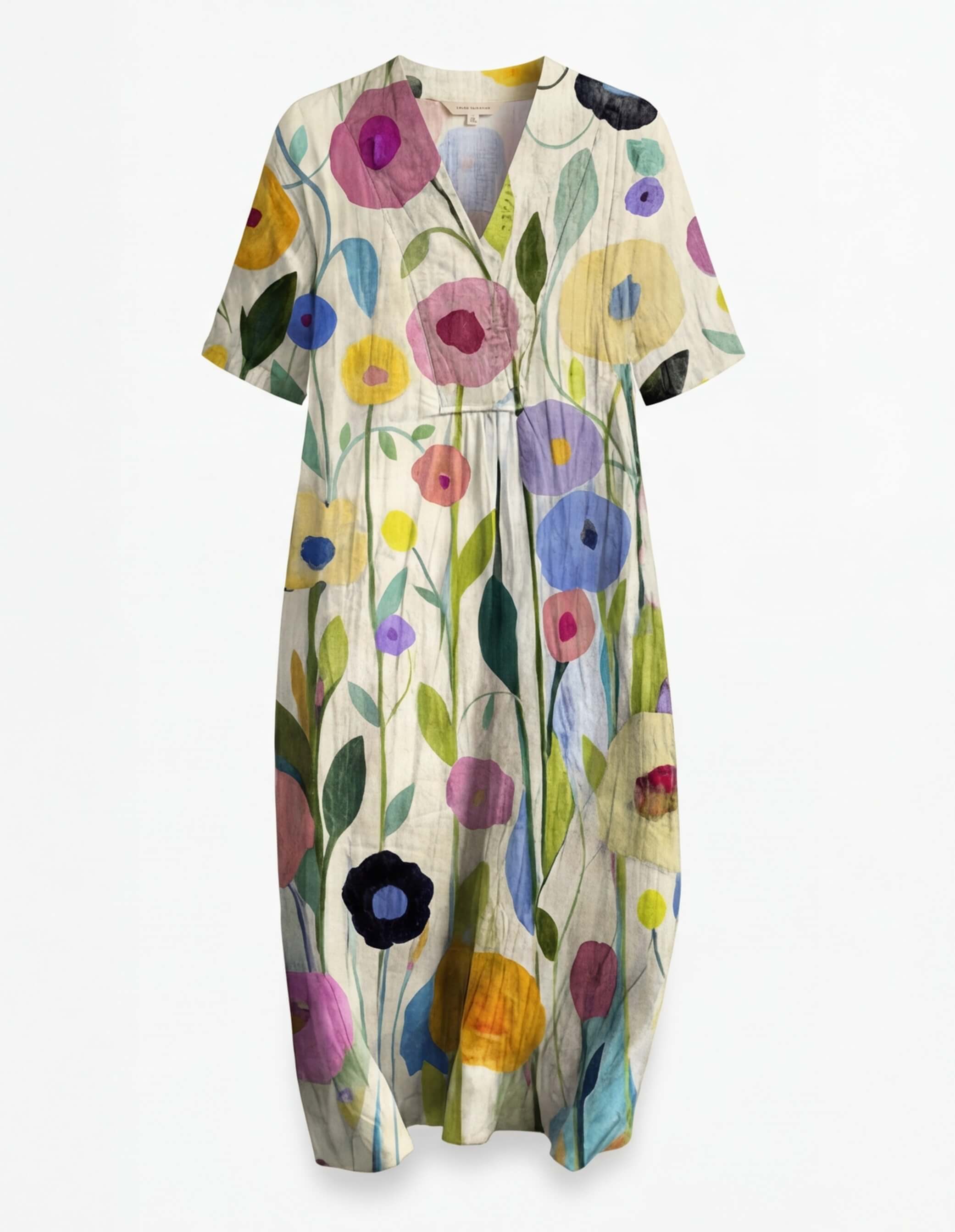 Vestido floral de verano para mujer – Vestido midi ligero con corte holgado