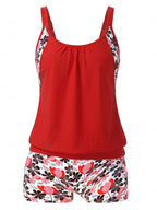 Damen-Tankini-Set mit Blumenmuster und Boyshort