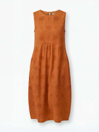 Besticktes ärmelloses Midi-Kleid für Damen