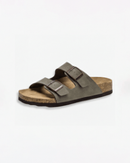 Damen Slide-Sandalen – mit Doppel-Schnallen