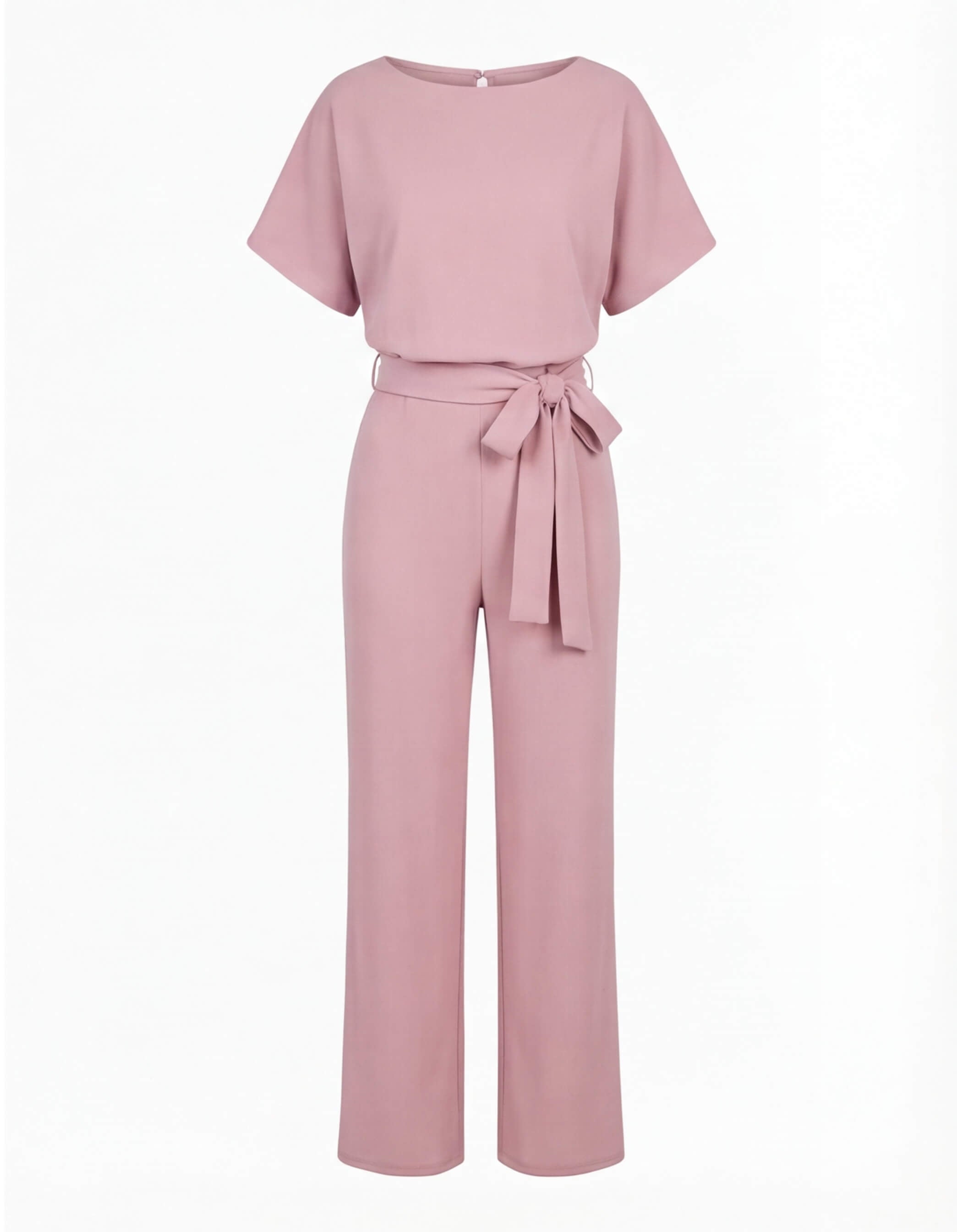 Damen-Jumpsuit mit Bindegürtel – Weites Bein & Elegante Silhouette