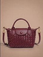 Damen Handtasche – Geflochtene Mini-Bag aus Kunstleder