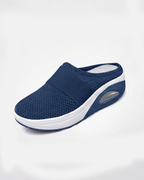 Damen Mule-Sneaker mit Stretchriemen – Slipper in Strickoptik
