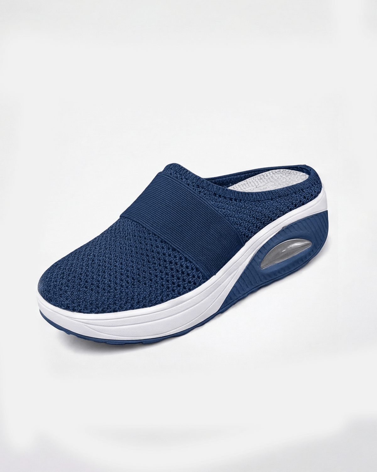 Damen Mule-Sneaker mit Stretchriemen – Slipper in Strickoptik