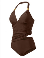 Damen-Tankini-Set mit Neckholder-Ausschnitt und High-Waist-Slip