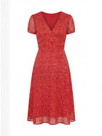 Damen A-Linien Kleid – Elegantes V-Ausschnitt Midi Kleid