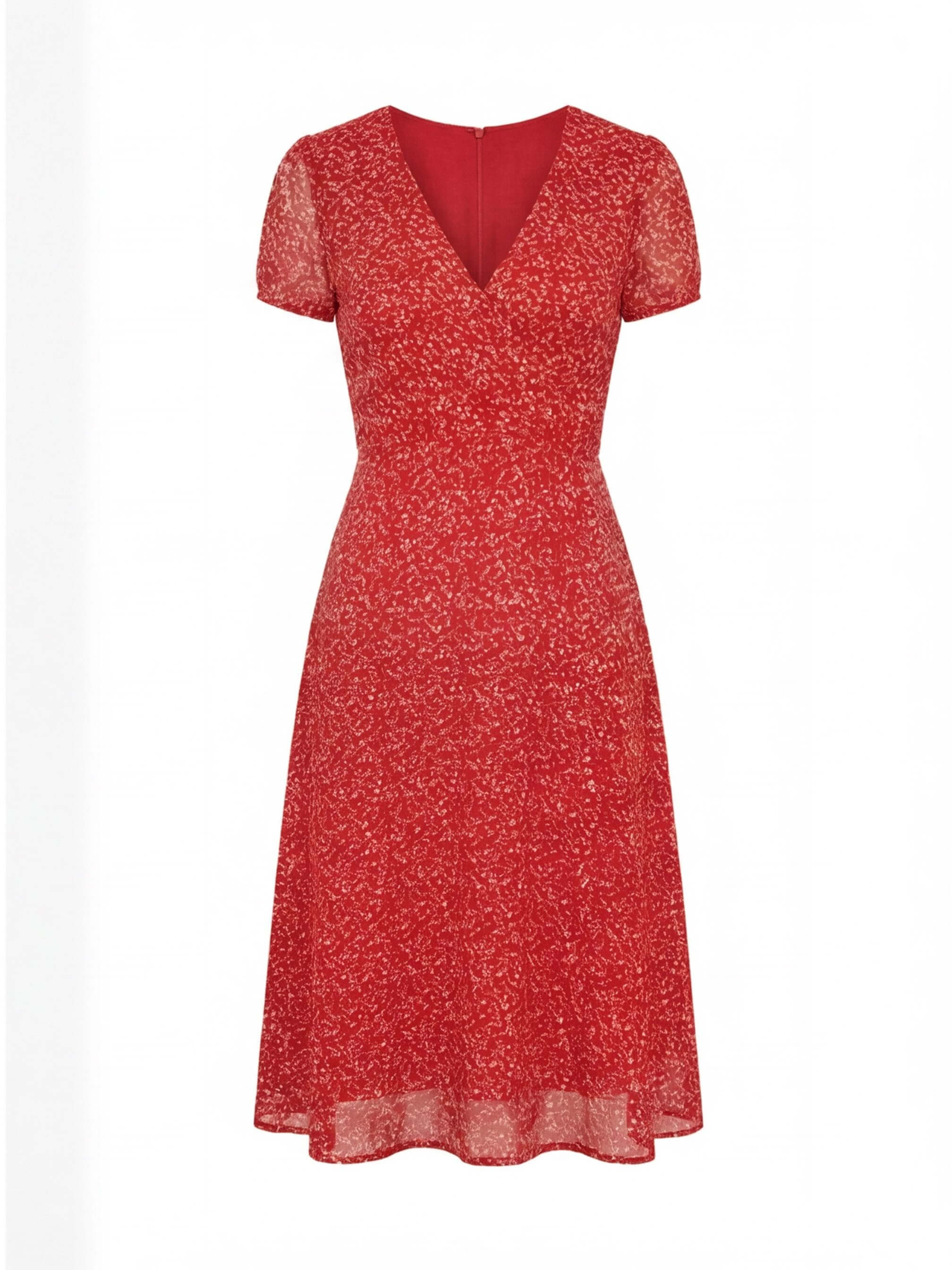 Damen A-Linien Kleid – Elegantes V-Ausschnitt Midi Kleid