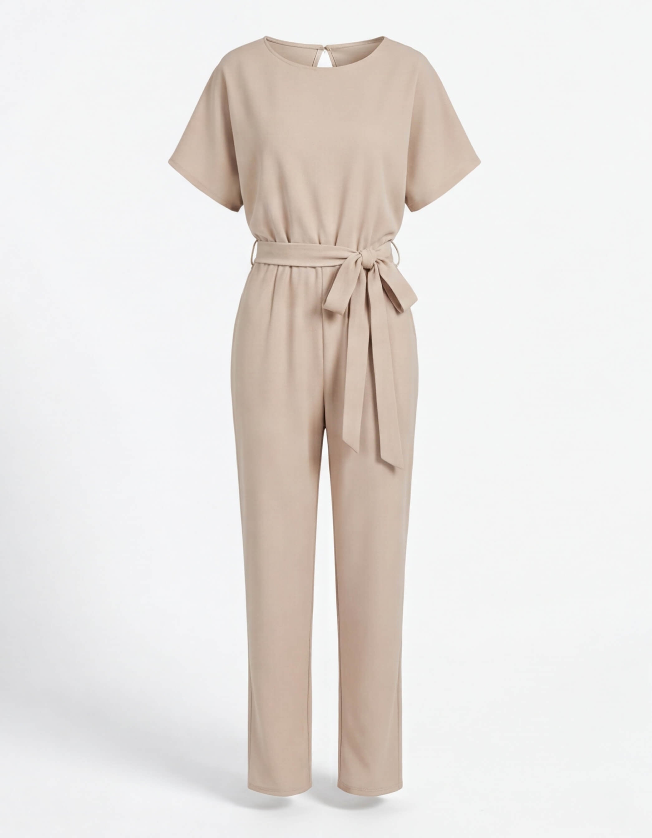 Damen-Jumpsuit mit Bindegürtel – Weites Bein & Elegante Silhouette