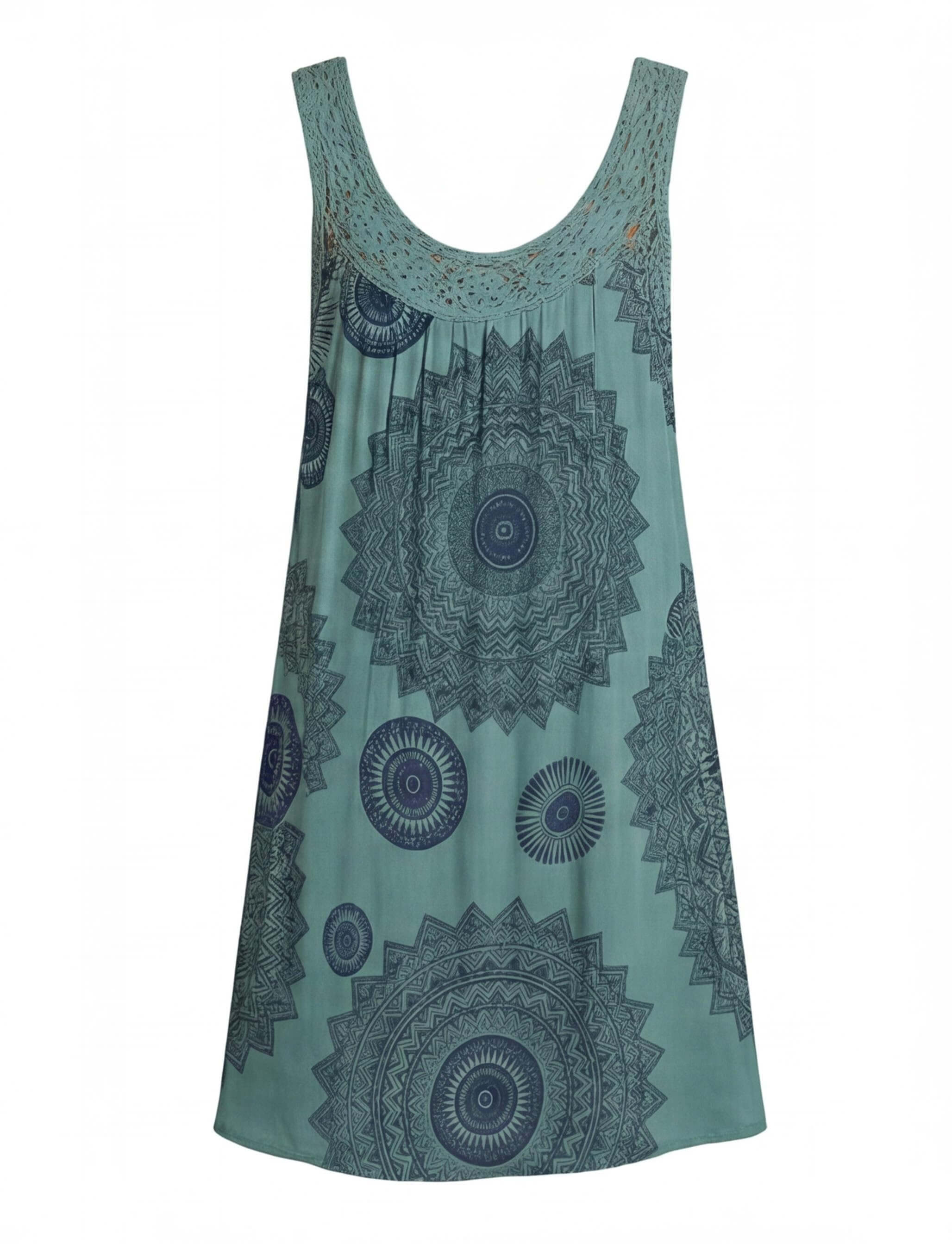 Damen Kleid – Ärmelloses Leichtes Sommerkleid mit Print