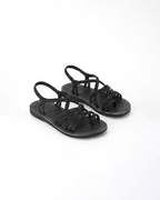 Damen Flache Sandalen – Geflochtene Riemen mit Schnürung