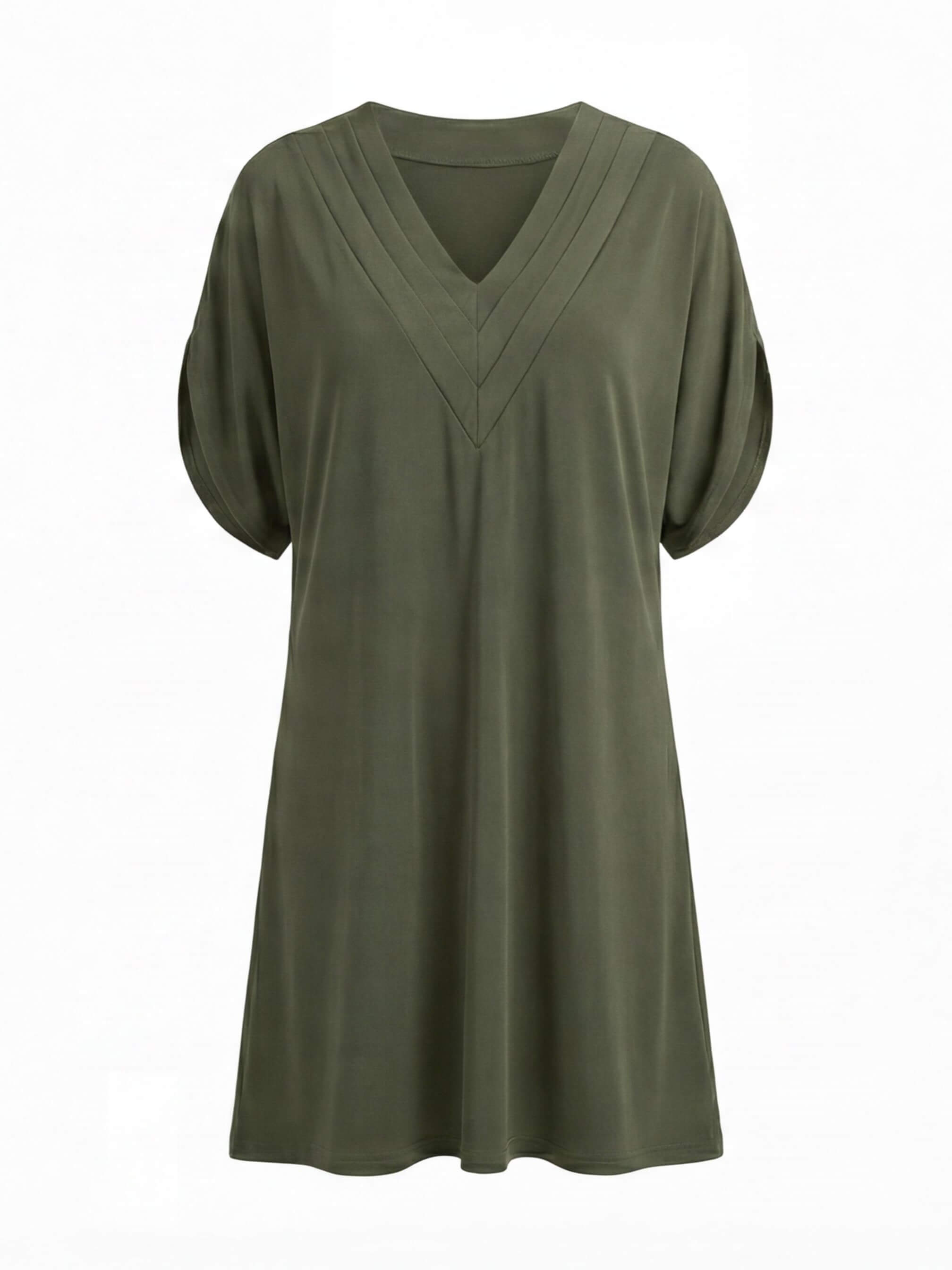 Elegantes Damenkleid mit V-Ausschnitt – Figurumschmeichelnd & Zeitlos