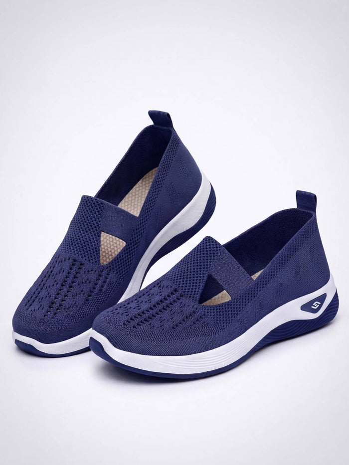 Damen Freizeit-Sneaker – Knit Slip-On mit Cutouts